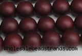 CSB1453 15.5 inches 10mm matte round shell pearl beads wholesale