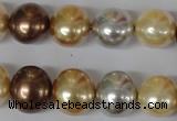 CSB155 15.5 inches 12*15mm – 13*16mm oval mixed color shell pearl beads