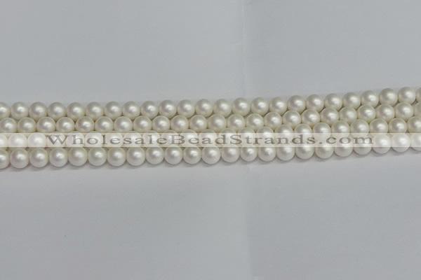 CSB1600 15.5 inches 4mm round matte shell pearl beads wholesale