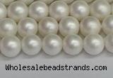 CSB1601 15.5 inches 6mm round matte shell pearl beads wholesale