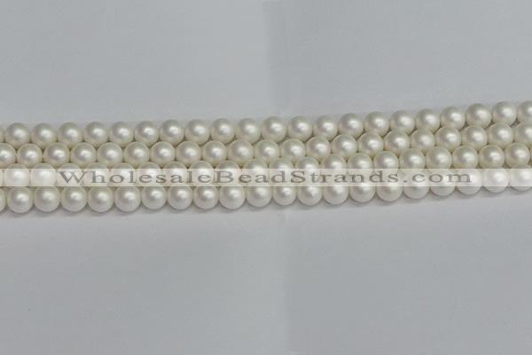 CSB1601 15.5 inches 6mm round matte shell pearl beads wholesale