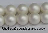 CSB1602 15.5 inches 8mm round matte shell pearl beads wholesale