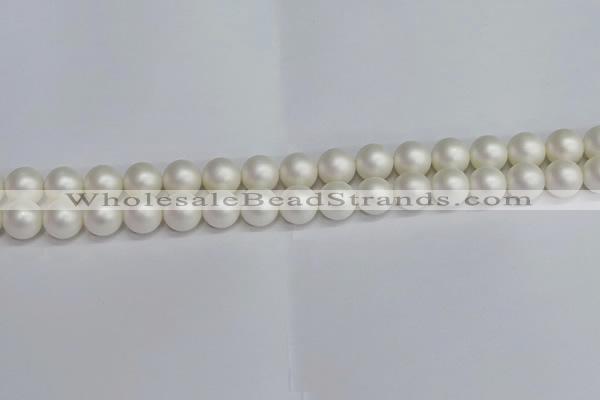 CSB1602 15.5 inches 8mm round matte shell pearl beads wholesale