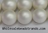 CSB1605 15.5 inches 14mm round matte shell pearl beads wholesale