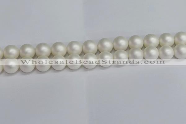 CSB1605 15.5 inches 14mm round matte shell pearl beads wholesale