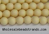 CSB1610 15.5 inches 4mm round matte shell pearl beads wholesale