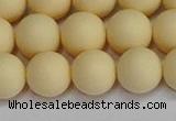 CSB1614 15.5 inches 12mm round matte shell pearl beads wholesale