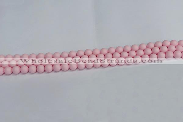 CSB1620 15.5 inches 4mm round matte shell pearl beads wholesale