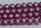 CSB1630 15.5 inches 4mm round matte shell pearl beads wholesale