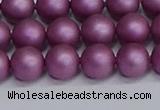 CSB1632 15.5 inches 8mm round matte shell pearl beads wholesale