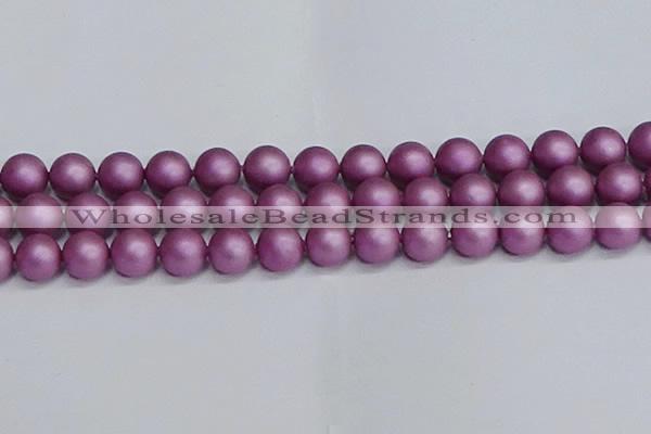 CSB1635 15.5 inches 14mm round matte shell pearl beads wholesale