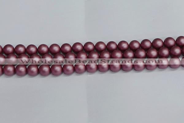 CSB1642 15.5 inches 8mm round matte shell pearl beads wholesale