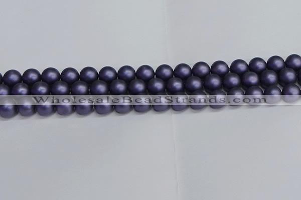 CSB1653 15.5 inches 10mm round matte shell pearl beads wholesale