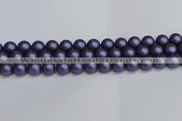 CSB1655 15.5 inches 14mm round matte shell pearl beads wholesale