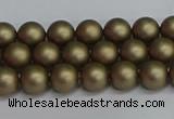 CSB1670 15.5 inches 4mm round matte shell pearl beads wholesale