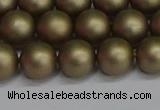 CSB1673 15.5 inches 10mm round matte shell pearl beads wholesale