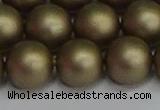 CSB1675 15.5 inches 14mm round matte shell pearl beads wholesale