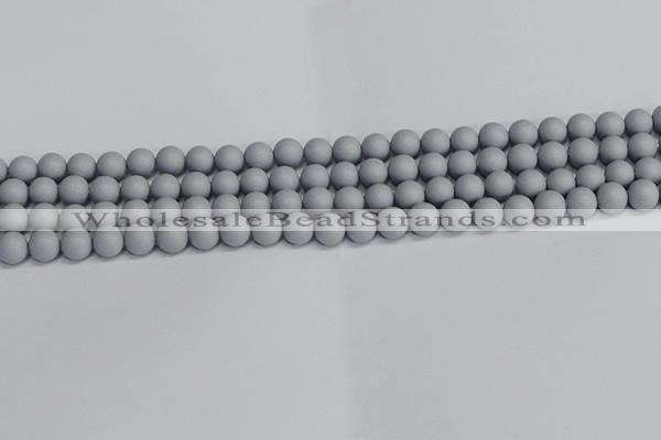 CSB1691 15.5 inches 6mm round matte shell pearl beads wholesale