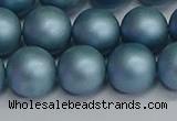 CSB1715 15.5 inches 14mm round matte shell pearl beads wholesale