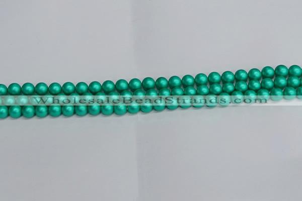 CSB1750 15.5 inches 4mm round matte shell pearl beads wholesale