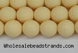 CSB1801 15.5 inches 6mm faceetd round matte shell pearl beads