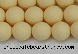 CSB1802 15.5 inches 8mm faceetd round matte shell pearl beads