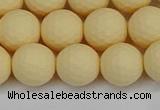 CSB1803 15.5 inches 10mm faceetd round matte shell pearl beads