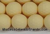 CSB1805 15.5 inches 14mm faceetd round matte shell pearl beads