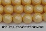 CSB1822 15.5 inches 8mm faceetd round matte shell pearl beads