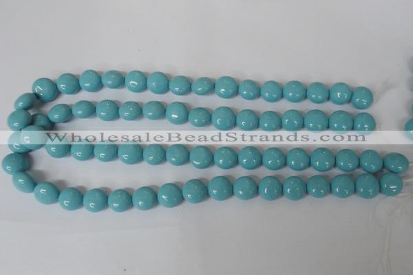 CSB183 15.5 inches 12mm flat round shell pearl beads wholesale