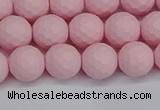 CSB1841 15.5 inches 6mm faceetd round matte shell pearl beads