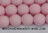 CSB1842 15.5 inches 8mm faceetd round matte shell pearl beads