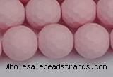 CSB1845 15.5 inches 14mm faceetd round matte shell pearl beads