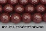 CSB1862 15.5 inches 8mm faceetd round matte shell pearl beads