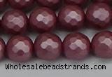 CSB1873 15.5 inches 10mm faceetd round matte shell pearl beads