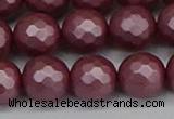 CSB1874 15.5 inches 12mm faceetd round matte shell pearl beads