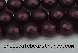 CSB1881 15.5 inches 6mm faceted round matte shell pearl beads