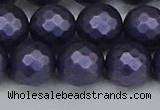 CSB1894 15.5 inches 12mm faceted round matte shell pearl beads