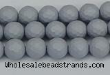 CSB1931 15.5 inches 6mm faceted round matte shell pearl beads