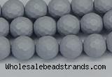 CSB1932 15.5 inches 8mm faceted round matte shell pearl beads