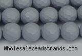 CSB1933 15.5 inches 10mm faceted round matte shell pearl beads