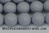 CSB1934 15.5 inches 12mm faceted round matte shell pearl beads