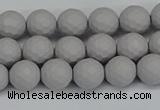 CSB1941 15.5 inches 6mm faceted round matte shell pearl beads