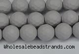 CSB1942 15.5 inches 8mm faceted round matte shell pearl beads