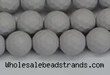 CSB1943 15.5 inches 10mm faceted round matte shell pearl beads