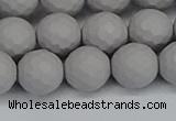 CSB1944 15.5 inches 12mm faceted round matte shell pearl beads