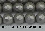 CSB1954 15.5 inches 12mm faceted round matte shell pearl beads