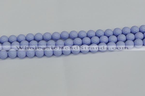 CSB1961 15.5 inches 6mm faceted round matte shell pearl beads