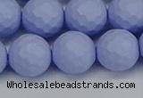 CSB1964 15.5 inches 12mm faceted round matte shell pearl beads