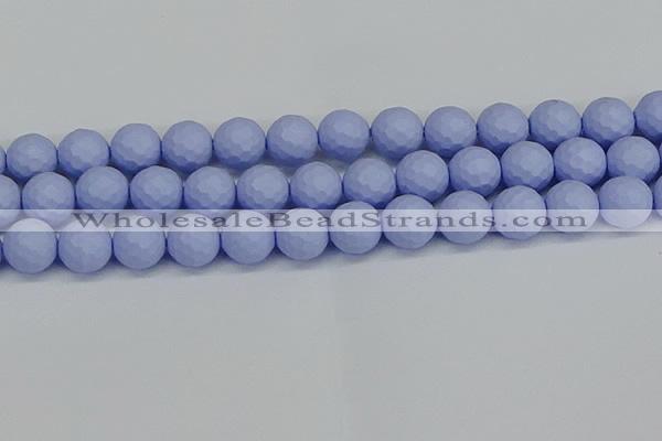 CSB1964 15.5 inches 12mm faceted round matte shell pearl beads